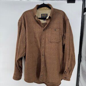 Woolrich Men's Wool Shirt Brown Plaid 2XL